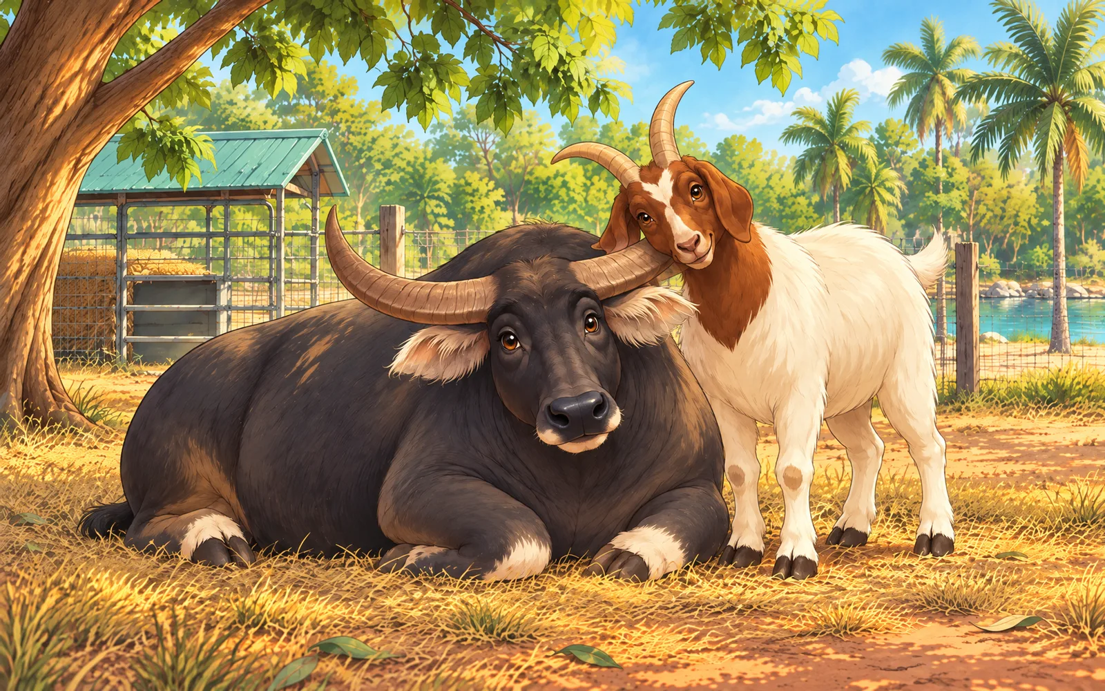 Best Friends at the Homestead At Mataranka Homestead live two best friends. Charlie the Buffalo, big, strong and gentle…