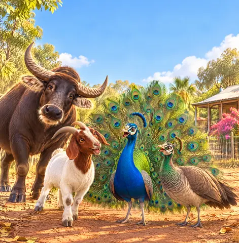 Cover of Charlie and chops met there Peacock Pals at the Homestead, picture book by Maxine Nankervis