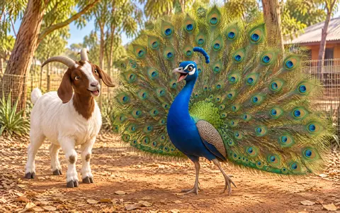 Charli and chops had met a very colourful new friend! Meet Paul! "G'day! I'm Paul the Peacock!" "Aren't I handsome?"