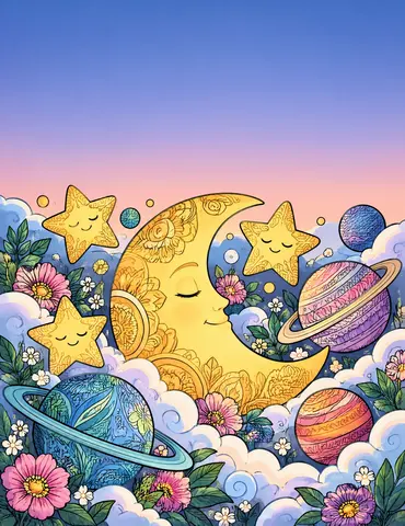 Cover of Cosmic Calm, adult coloring book by Katarzyna Zawilinska