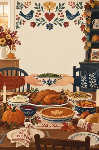Cover of Around Our Thanksgiving Table, a guided journal by Efflorescence