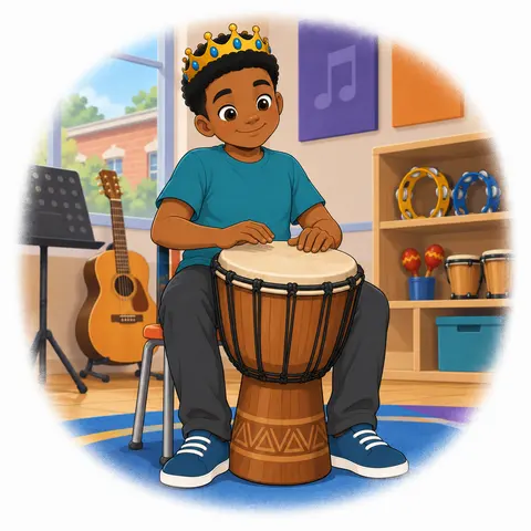 Soft taps on the drum rim.