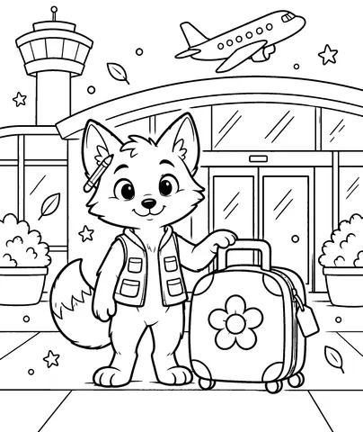 Airport Arrival Shade Dax's vest with your pencil.
