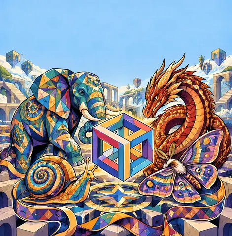 Cover of The Impossible Shape Parade, adult coloring book by Kimberly burdett