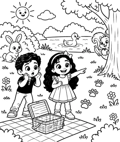 Who Stole the Picnic Snacks? Oh no! Adam & Dana's picnic snacks are missing! Follow the clues and circle the sneaky little…