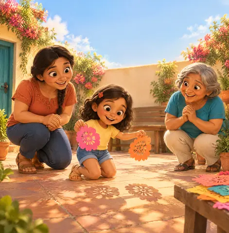 Cover of Maya and the Courtyard of Colours, picture book by Samuel Berumen-Santos