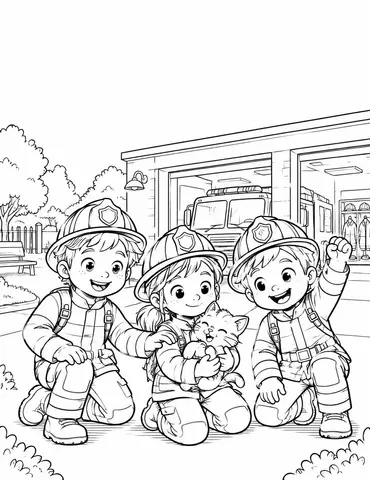Cover of LITTLE HEROES: FIRE RESCUE MISSION, a kids' activity book by Leo LC