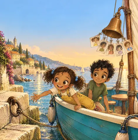 Cover of la petite fille Au BATEAUX Magique, picture book by Linda Saïd medjahed