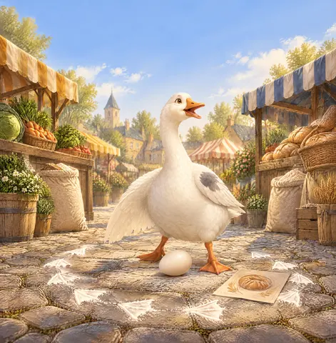 Cover of An Egg in Market Square, picture book by Horia CRIȘAN