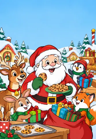 Cover of Christmas Animal Helpers Coloring Book, kids' coloring book by Nisrin