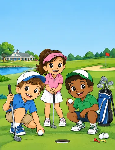 Cover of Golf Day to Color, kids' coloring book by David Alexander