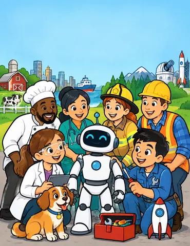 Cover of When I Grow Up: Careers to Color, kids' coloring book by Manuel Santos