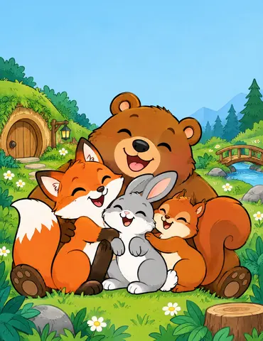 Cover of Cozy Woodland Friends, a kids' coloring book by Jan Mahon