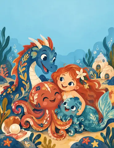 Cover of Bubbles, Fins, and Funny Spells, kids' coloring book by Gina Solano