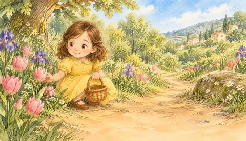 Elle croise une lapine qui étais triste et lui proposa une fleur pour lui remonter le moral « bonjour , tu t’appelle…