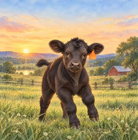 Cover of Baylor the Little Angus Calf, a picture book by Livestock Lovies