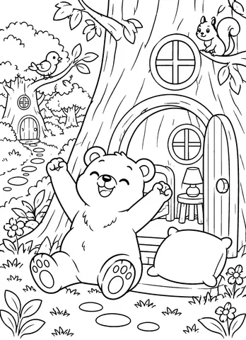 Page 11 of Cozy Woodland Friends to Color