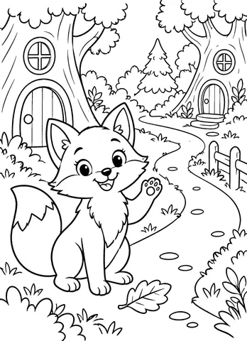Page 7 of Cozy Woodland Friends to Color