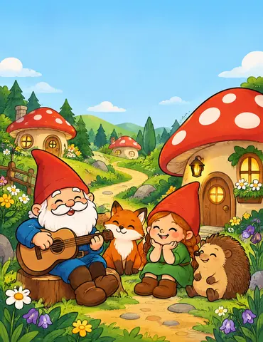 Cover of Gnome Paths and Mushroom Houses, a kids' coloring book by Tim Anderson