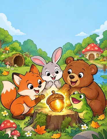 Cover of Wigglewhiskers and Wishing Acorns, kids' coloring book by Consuelo Febbi