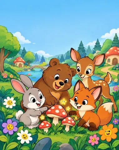 Cover of Magical forest friends coloring book, kids' coloring book by S freund