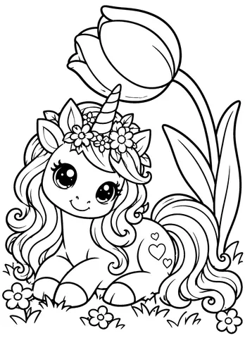 Page 1 of Unicorn Hideaways to Color