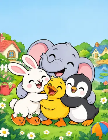 Cover of Little Animals, Big Giggles, kids' coloring book by M. M. Colors