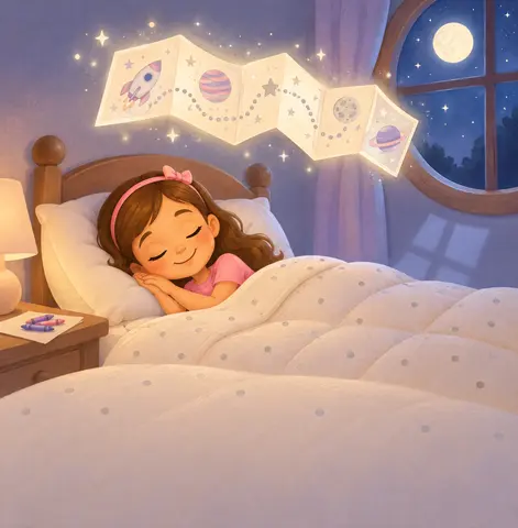 A folded star map floats into Rosa’s dream.