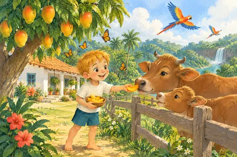 E cresceu esperto e ativo. E, aos poucos, foi aprendendo a conversar com os animais. As borboletas vinham brincar nos seus…