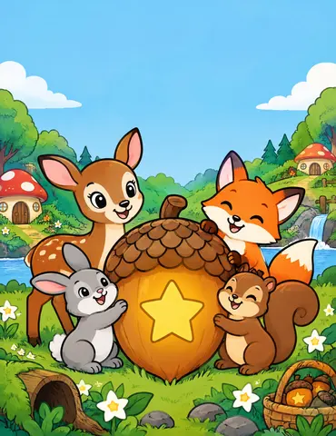 Cover of The Wishing Acorn Woods, kids' coloring book by Lauren Lawson