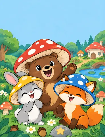 Cover of The Forest Wears Funny Hats, kids' coloring book by Wendy Clark