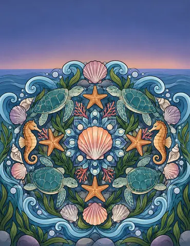 Cover of Tides in Symmetry, adult coloring book by Mohit
