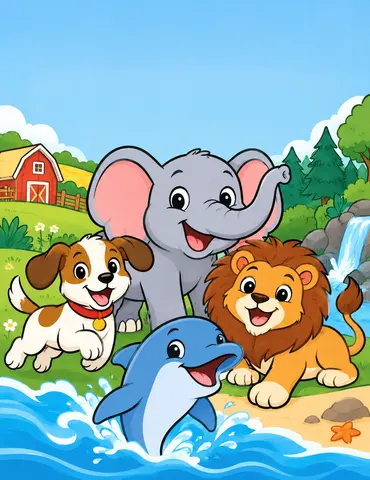 Cover of Colorful Animal Adventures, a kids' coloring book by Marc Bradl