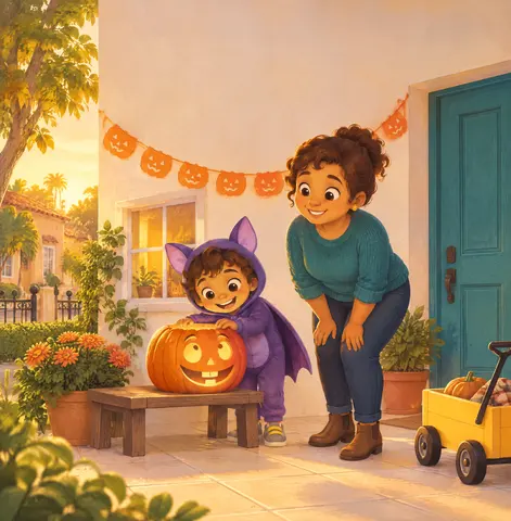 La calabaza está lista para Halloween.