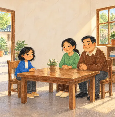 Two visitors came, and they had plenty of time to sit.