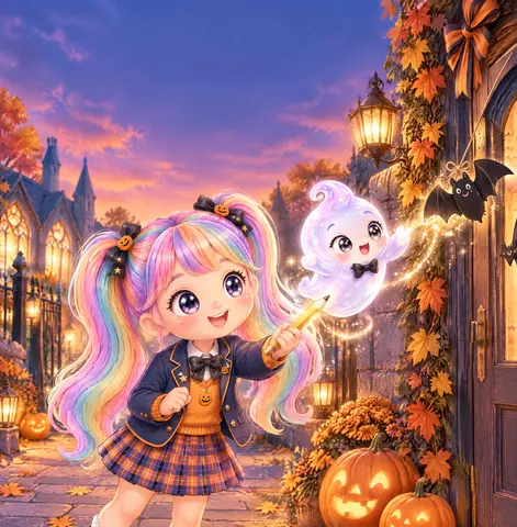 Cover of Demi Doodles and the Magic Pencil - Halloween Edition, a picture book by James Spence