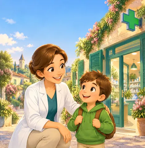 Cover of La Pharmacienne au Grand Cœur, a picture book by Guy Martin