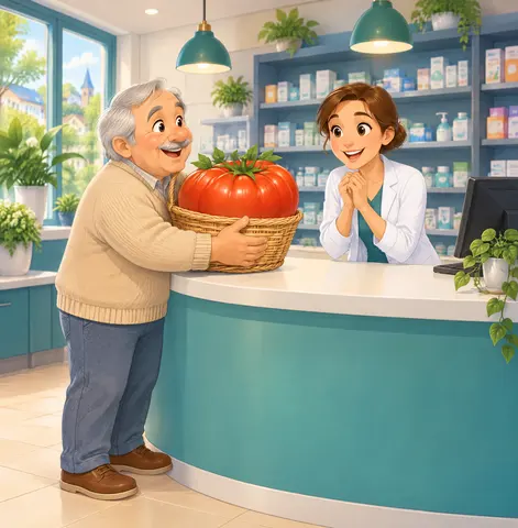 — Quelle tomate dodue ! Elle mange quoi ?
