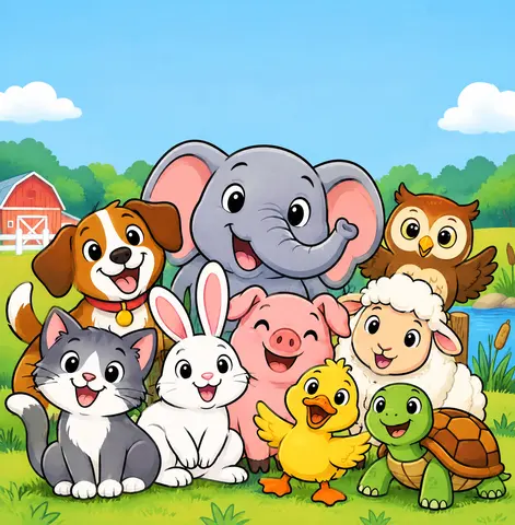Cover of Hello, Animals! ¡Hola, Animales!, kids' coloring book by Chalia Bermúdez