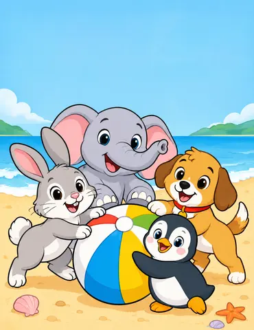 Cover of Cute Animal Adventures Coloring Book, kids' coloring book