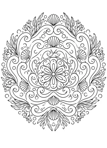 Page 9 of Ocean Mandalas to Color