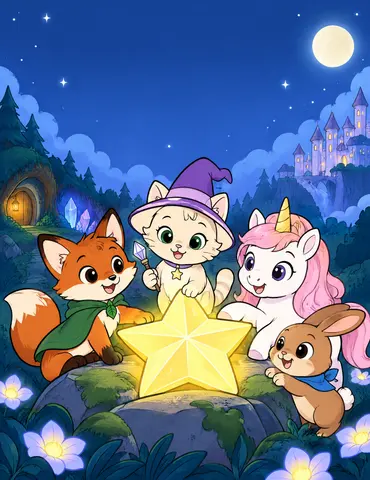Cover of Sparkle Paws and the Missing Star, a kids' coloring book by Moyinoluwa Adewunmi