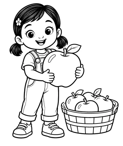 Ava's Apple Color Ava and her big, round apple.