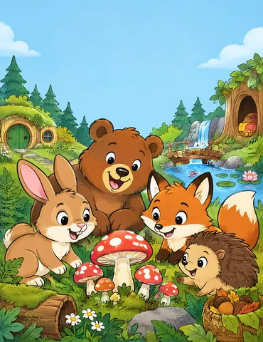 Cover of Cozy Woodland Friends, a kids' coloring book by Ciprian Ciprian