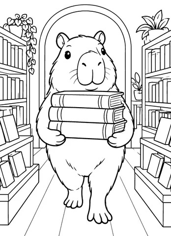 Page 11 of Cozy Capybara Bookshop: Bold & Easy Coloring Book