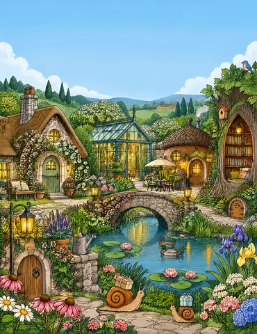 Cover of COSY ESCAPES
SECRET GARDENS &
HIDEAWAYS, an adult coloring book by Gedy
