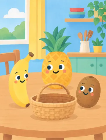 Le panier gourmand Montre chaque fruit et compte ses syllabes.
