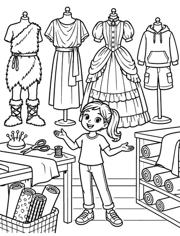 Welcome to Fashion Colour the outfits and choose your favourite clothing details.