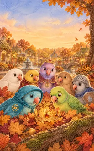 Cover of Feather & Fable: The Autumn Crown, a picture book by Anda Sorina