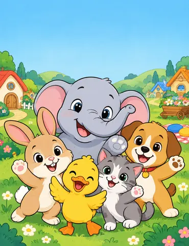 Cover of The Cute Animal Coloring Parade, a kids' coloring book by KM